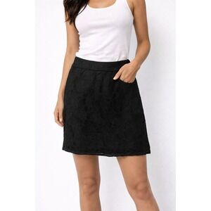 Laundry by Shelli Segal Black Lace A-Line Skirt Size 4